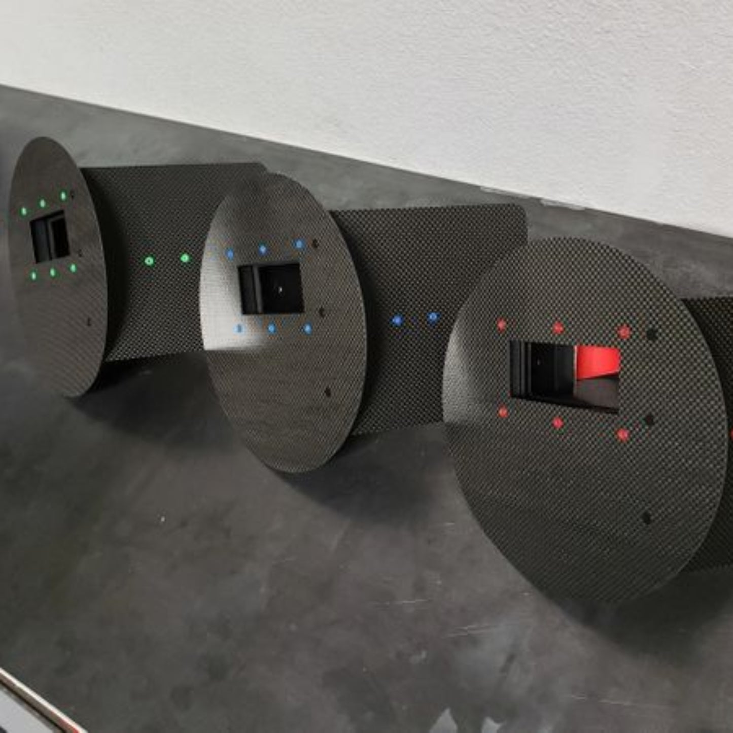 CMR Fabrications Carbon Ultralight Mini Black color rivets red green blue