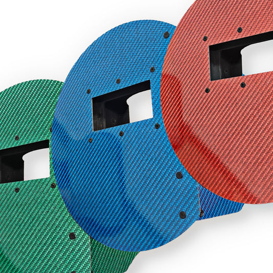 CMR Fabrication carbon fiber Welding Helmet pancake color collage Green Blue Red