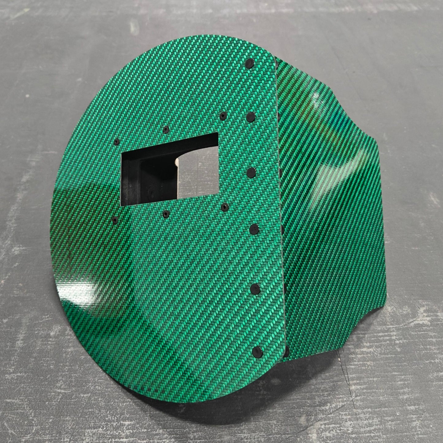 CMR Fabrication carbon fiber Welding Helmet pancake color green