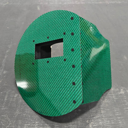CMR Fabrication carbon fiber Welding Helmet pancake color green