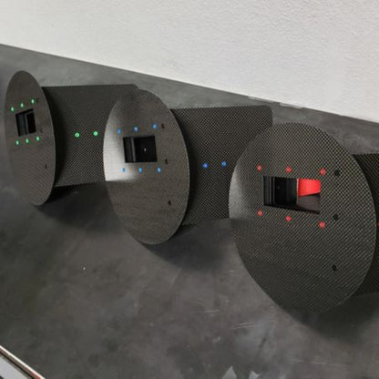 CMR Fabrications Carbon Ultralight Mini Black color rivets red green blue 