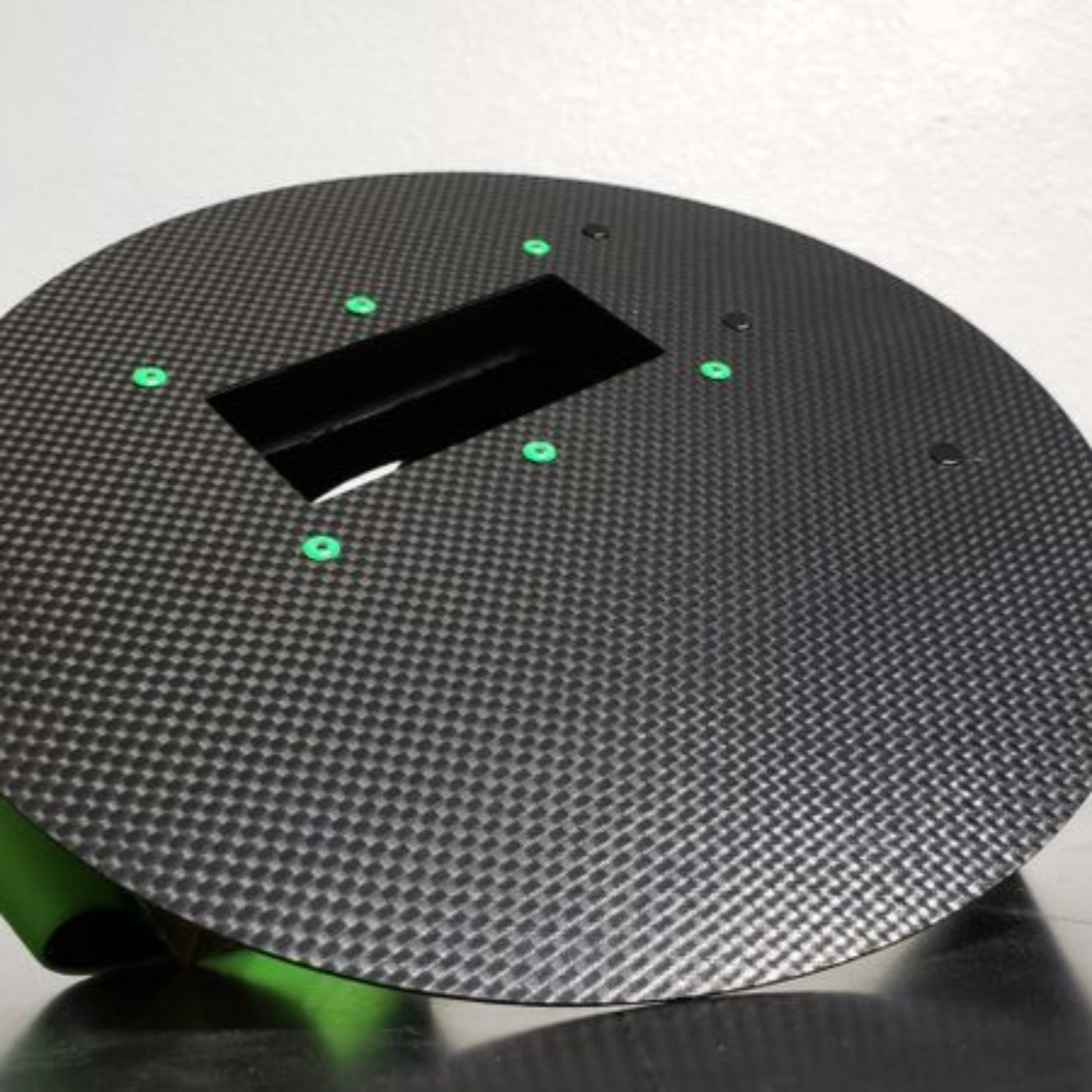 CMR Fabrications Pancake Ultralight Gen1 Carbon Welding Hood Green Rivets