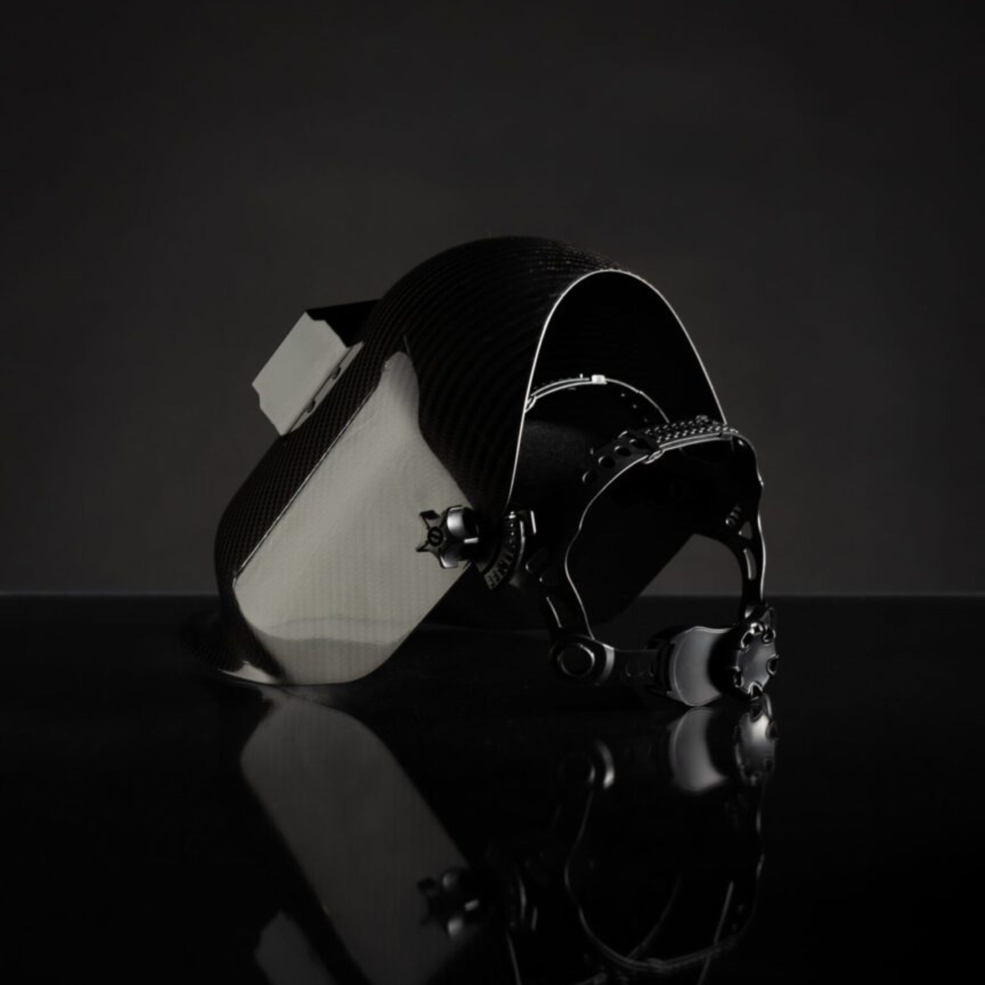 CMR Fabrications Pipeliner sugar scoop Carbon Fiber Welding Hood Black Back Left View