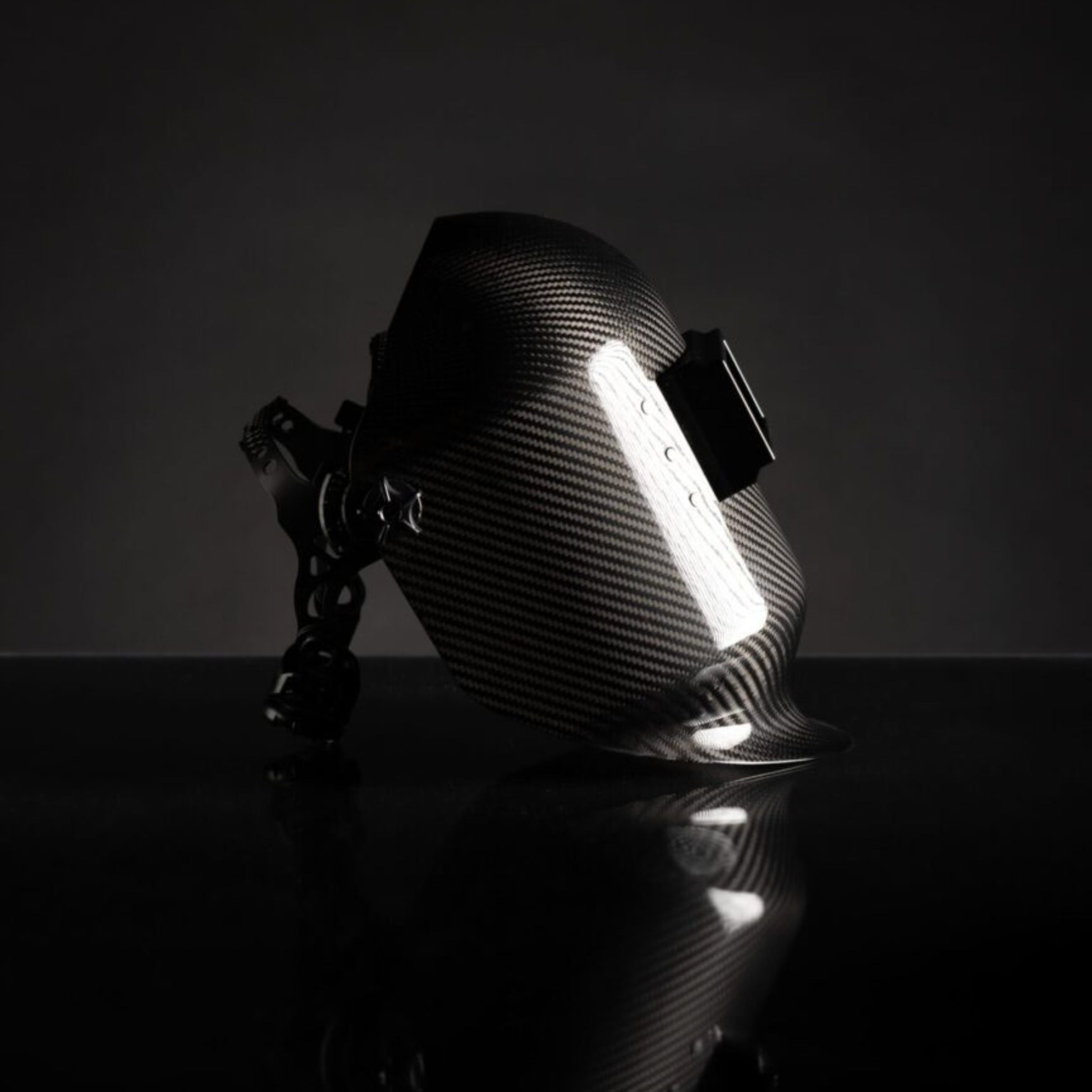 CMR Fabrications Pipeliner sugar scoop Carbon Fiber Welding Hood Black Back Right View
