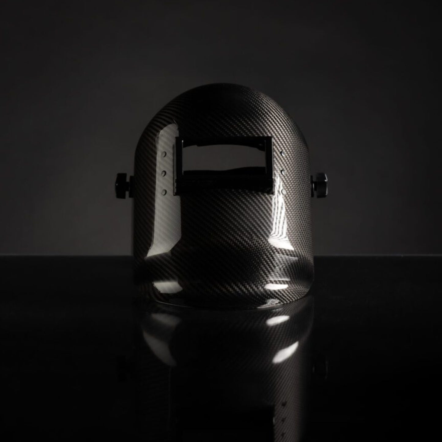CMR Fabrications Pipeliner sugar scoop Carbon Fiber Welding Hood Black Front View