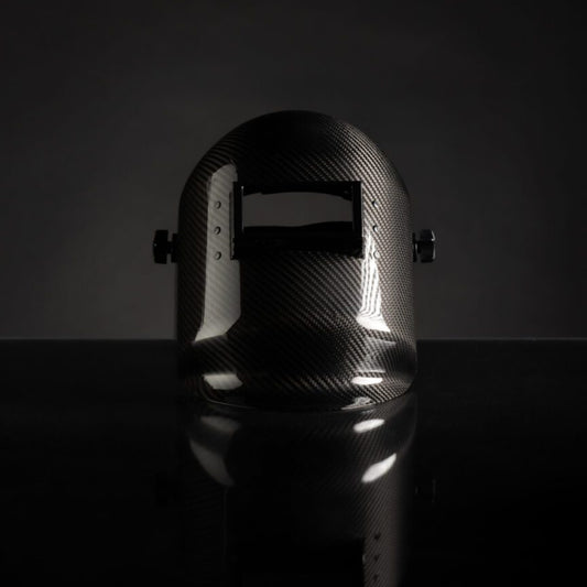 CMR Fabrications Pipeliner sugar scoop Carbon Fiber Welding Hood Black Front View