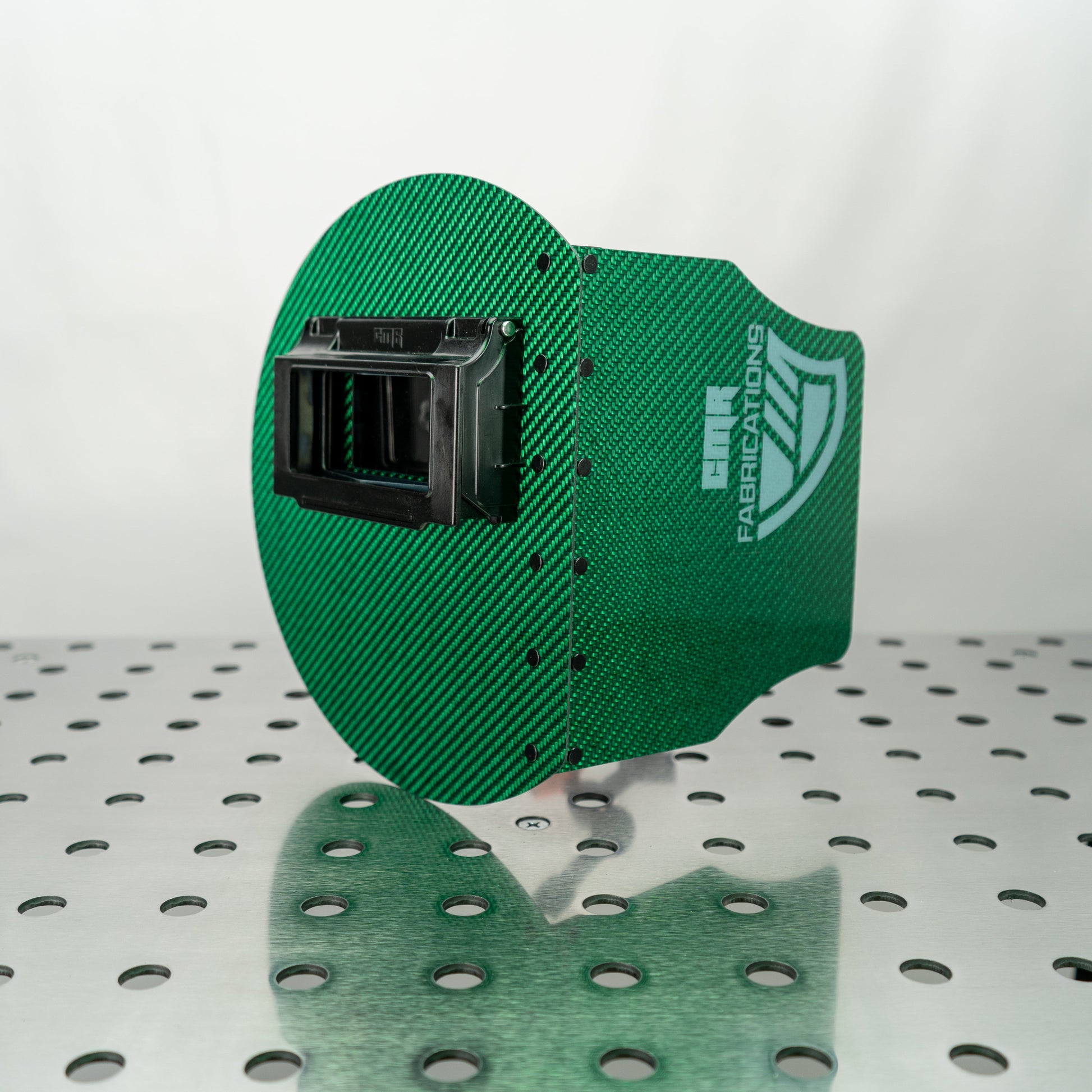 CMR_Pancake_WeldingHood_Gen2_Green_Flip-up_34View