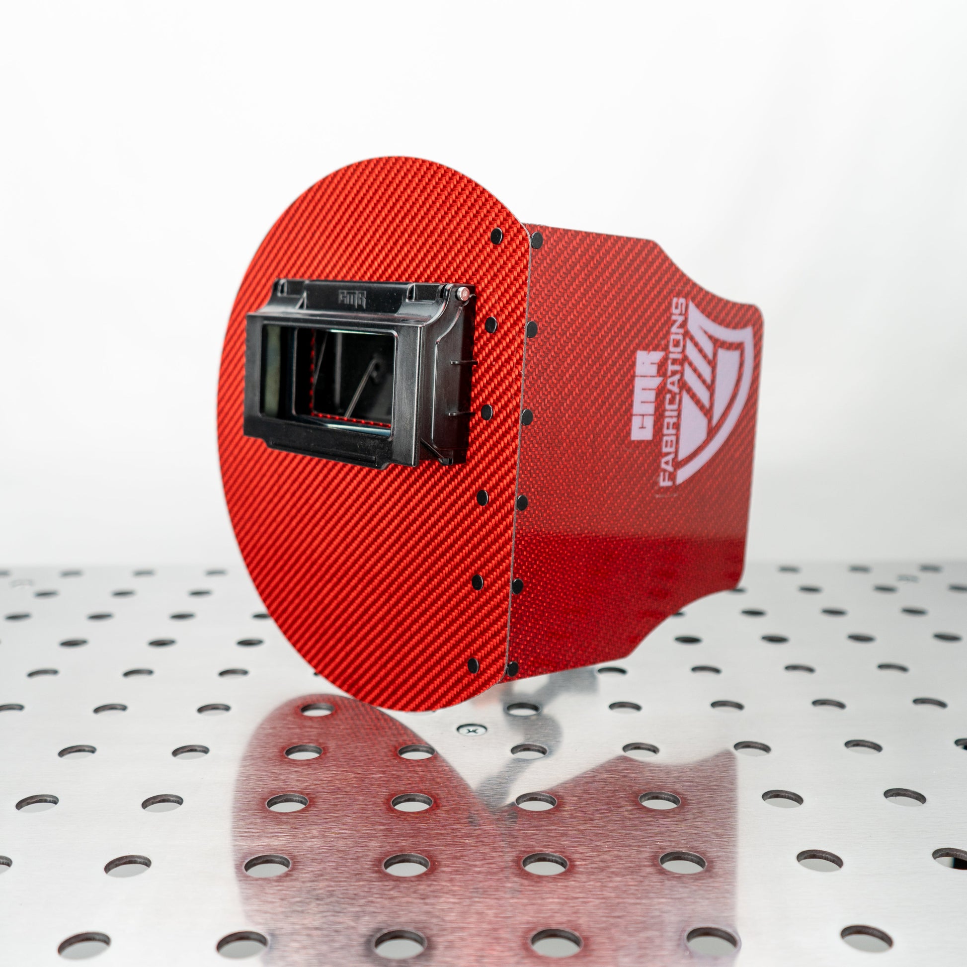 CMR_Pancake_WeldingHood_Gen2_Red_Flip-Up_34View